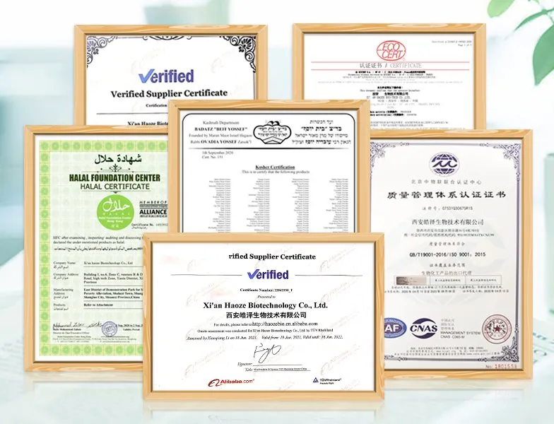 Haoze Bio certificate